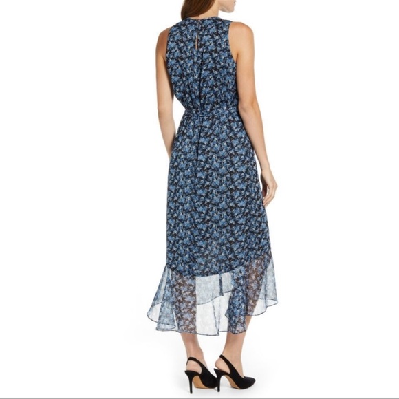 Vince Camaro Floral Belted Chiffon Midi Dress Size:8 - Picture 2 of 4